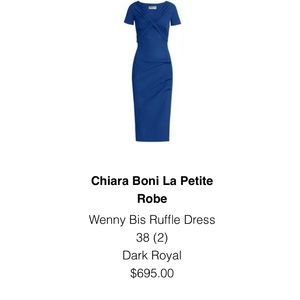 Chiara Boni La Petite Robe ‘Wendy Bis Ruffle Dress’, size 38 (2), Dark Royal